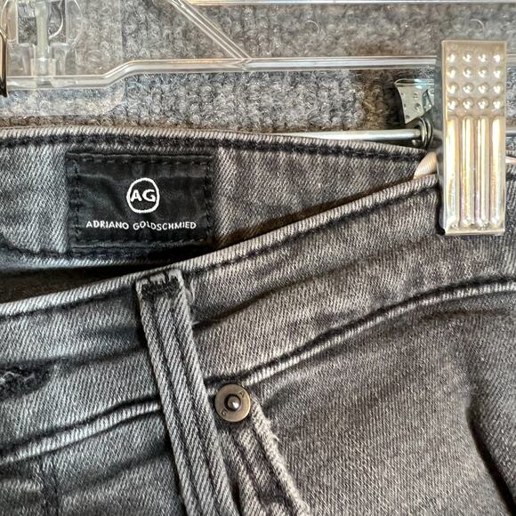 Adriano Goldschmied Jeans Womens 25 Gray Slim Straight Cropped Frayed Hem - Picture 9 of 16